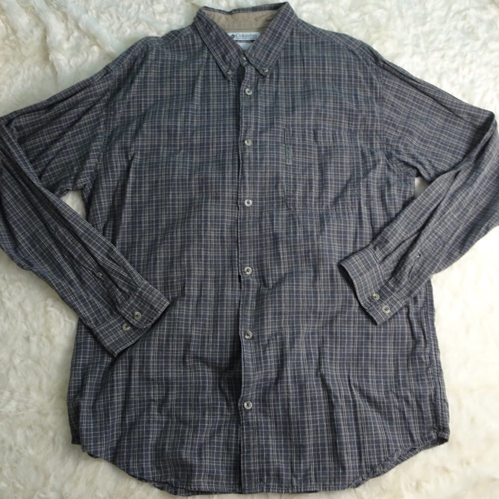 Columbia Black L/S Button Up Shirt X-Large